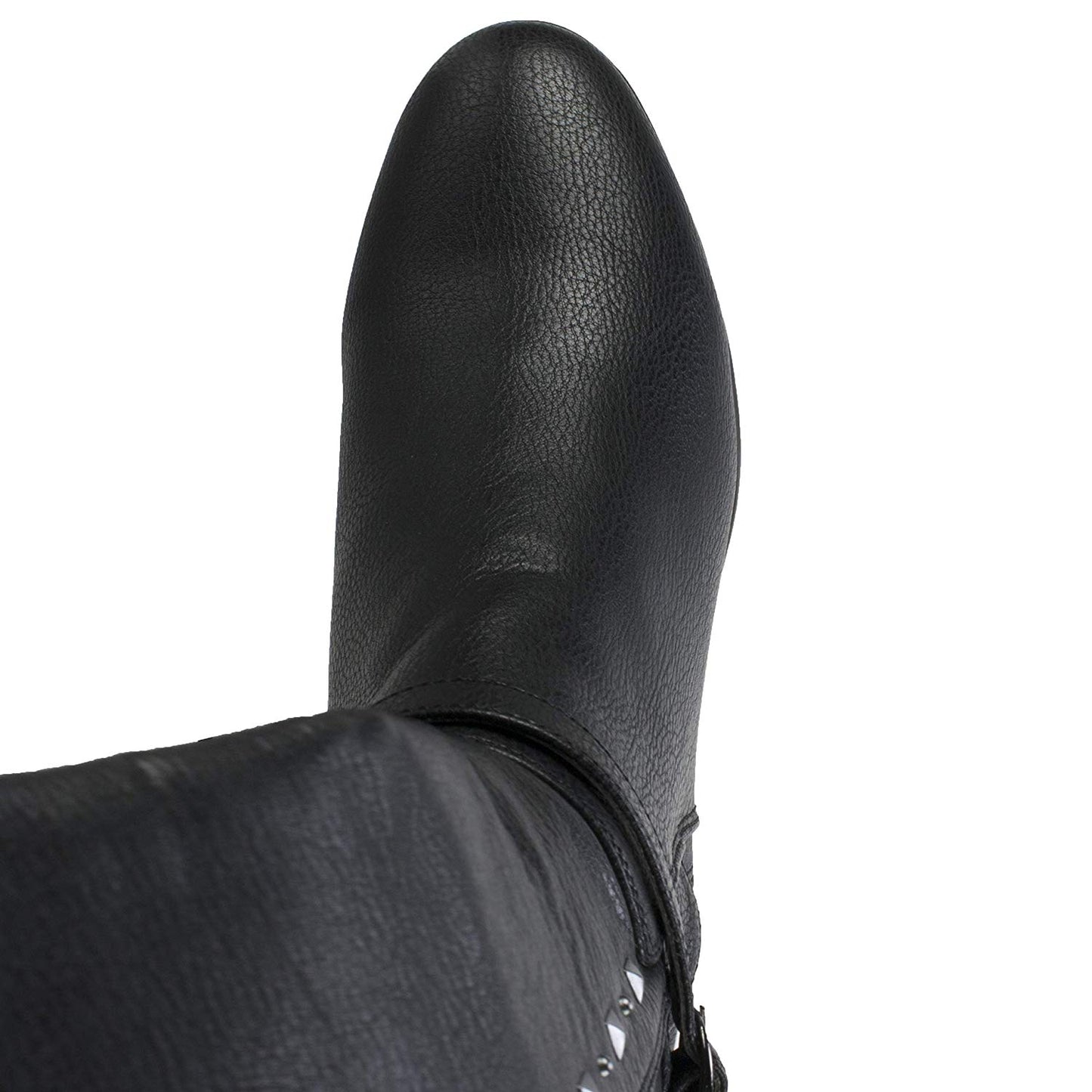 Rialto Women's Ferrell Leather Almond Toe Knee High Smooth Black Size 7.5 M