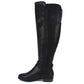 Rialto Women's Ferrell Leather Almond Toe Knee High Smooth Black Size 7.5 M