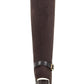 Bandolino Women's Buckle Accent Cushioned Bilya Almond Toe Block Heel Zip up Leather Heeled Boots Dark Brown Size 8 M