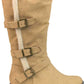 White Mountain Women's Santell Tall Buckle Boot Brown Size 6 M