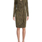 Calvin Klein Women's Metallic-Knit Wrap Dress  Black/Gold  Size 14