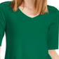 Alfani Women's V Neck Swing Tunic Green Size X-Small