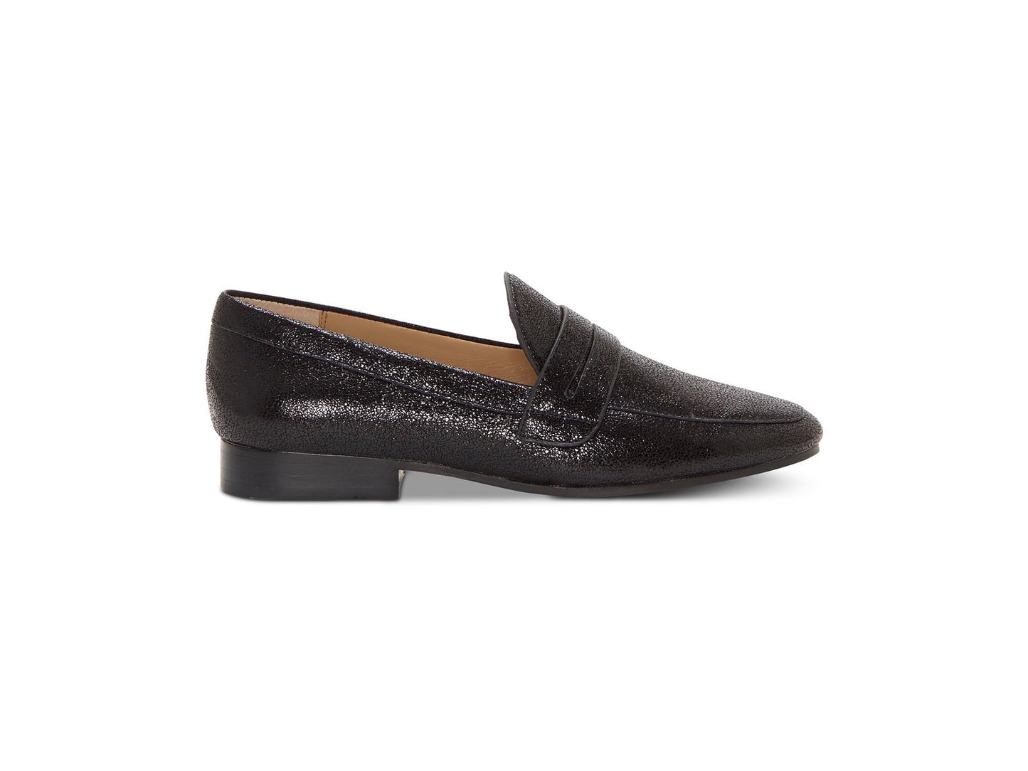 Enzo Angiolini महिलाओं के टैज़लिन लेदर क्लोज्ड टो लोफर्स, काले रंग के, साइज़ 7 M