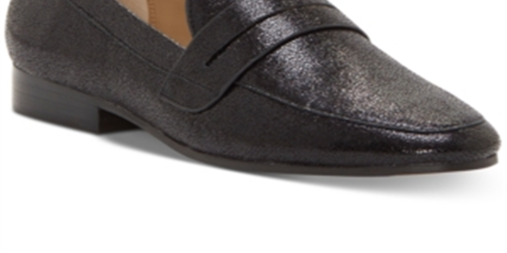 Enzo Angiolini महिलाओं के टैज़लिन लेदर क्लोज्ड टो लोफर्स, काले रंग के, साइज़ 7 M
