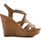 American Rag Women's Arielle Faux Leather Strappy Wedges Brown Size 8.5 M