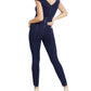 Guess Women's Jean Material Sleeveless V Neck Straight Leg Jumpsuit Blue Size X-Small