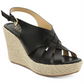 XOXO Women's Lazaro Wedge Sandal, Black, 8 M