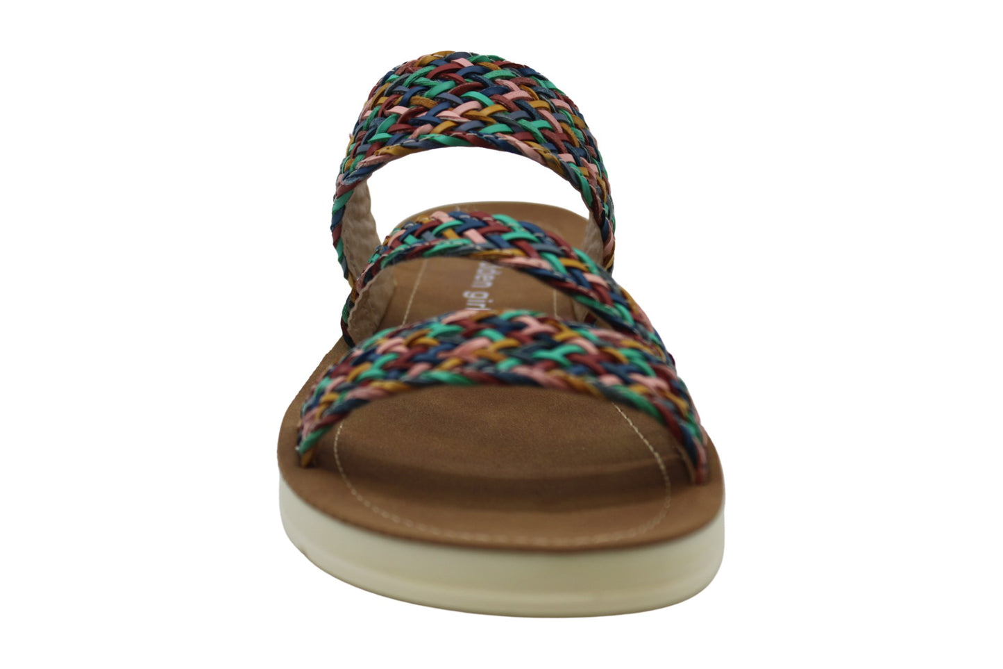 Madden Girl Women's Press Fabric Open Toe Casual Slide Sandals Brown Size 7.5 M
