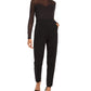 French Connection Women's Leah Jumpsuit Illusion Mock Neck Black Size 10