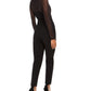 French Connection Women's Leah Jumpsuit Illusion Mock Neck Black Size 10