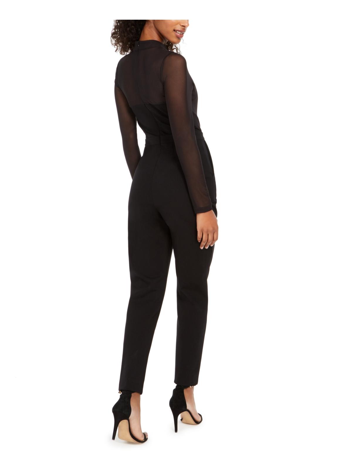 French Connection Women's Leah Jumpsuit Illusion Mock Neck Black Size 10