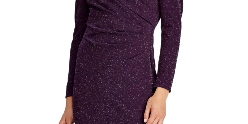 Ralph Lauren Women's Special Occasion Surplice Dress Purple Size 10 Petite