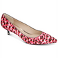 Kenneth Cole New York Women's Leopard Print Cushioned Morgan Pointy Toe Kitten Heel Slip on Dress Pumps Pink Size 8.5 M
