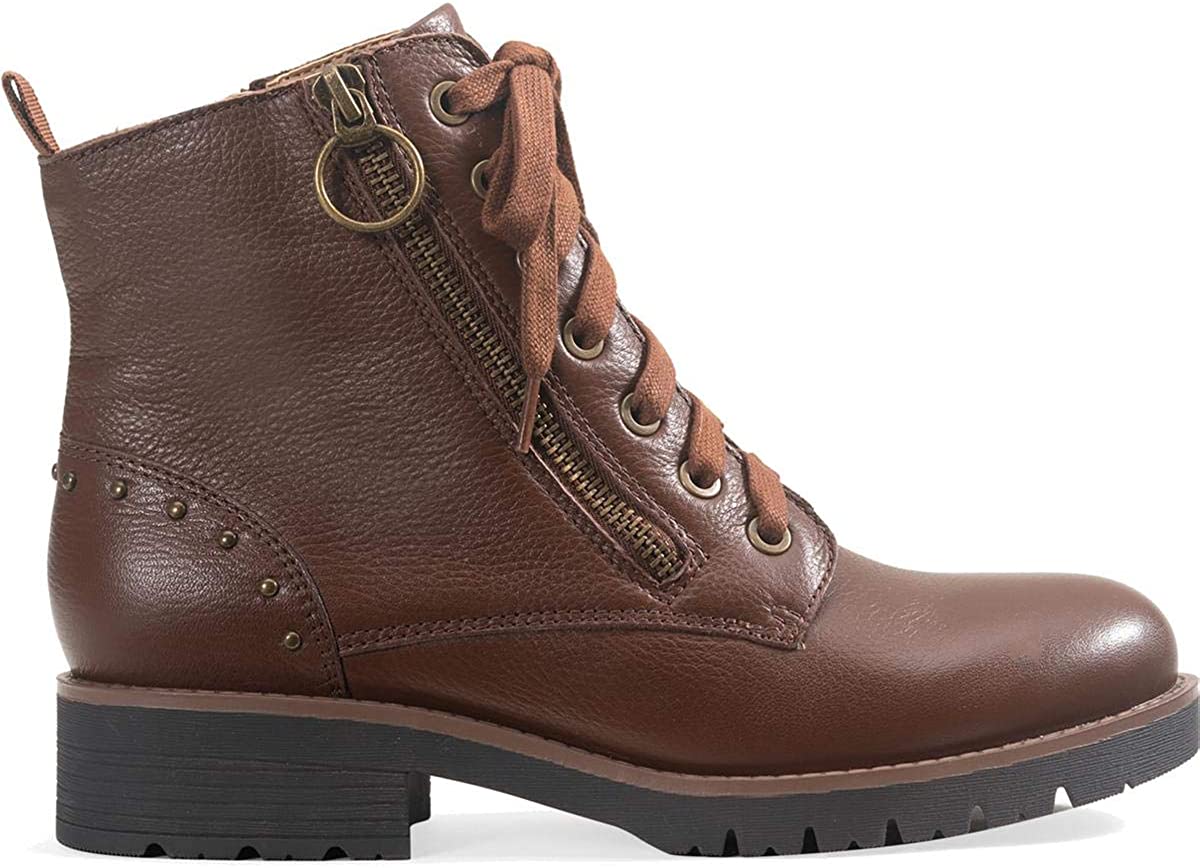 American Rag Women's Tatum Leather Studded Combat Boots Brown Size 9 M