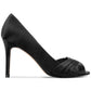 Nina Women's Crisscross Straps Padded Pleated Comfort Rhiyana Round Toe Stiletto Slip on Leather Dress Pumps Black Size 9.5 M