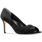Nina Women's Crisscross Straps Padded Pleated Comfort Rhiyana Round Toe Stiletto Slip on Leather Dress Pumps Black Size 9.5 M