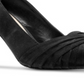 Nina Women's Crisscross Straps Padded Pleated Comfort Rhiyana Round Toe Stiletto Slip on Leather Dress Pumps Black Size 9.5 M