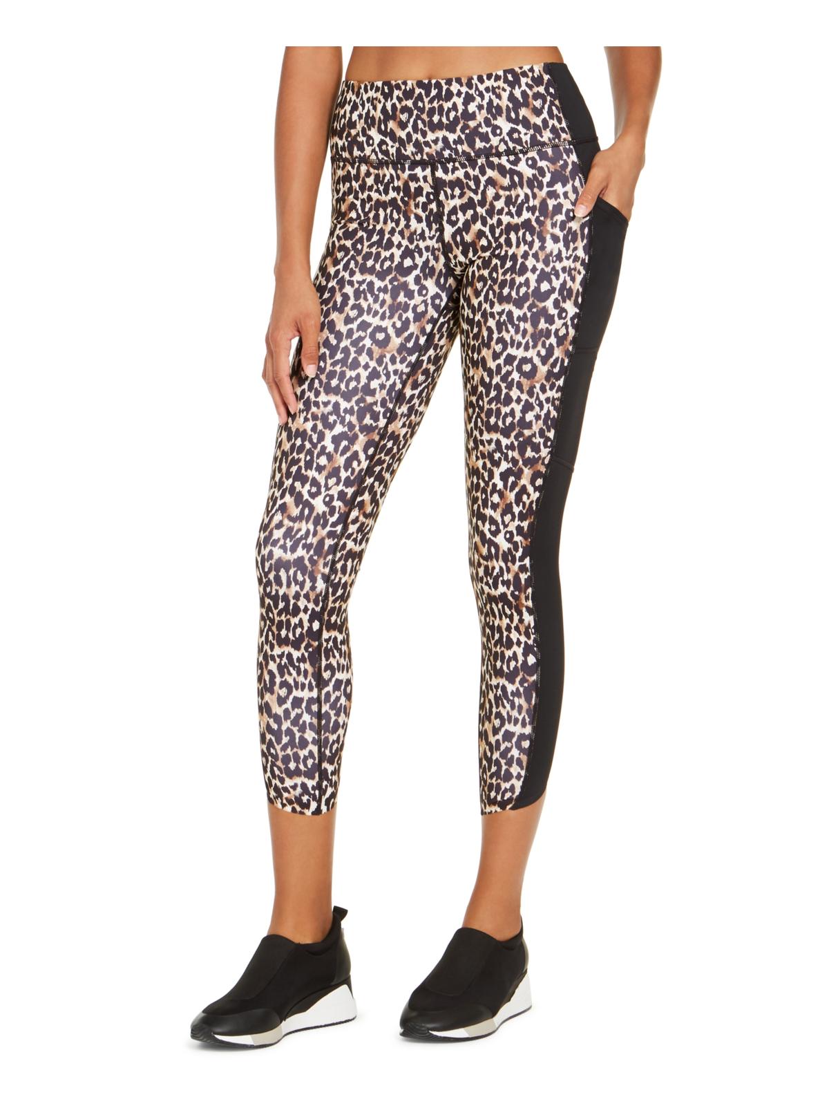 Ideology Women's Animal Print Fitness Athletic Leggings Black Size Medium
