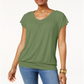 JM Collection Women's Blouson T-Shirt  Green Size XS