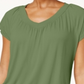 JM Collection Women's Blouson T-Shirt  Green Size XS