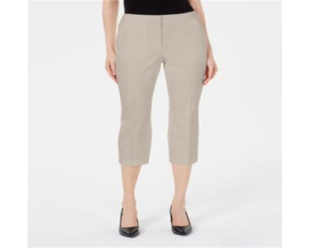 Alfani Women's Petite Capri Pants  Polished Beige Brown Size 2 P
