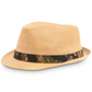 Levi's Men's Straw Fedora with Camouflage Band Hat Brown Size SM