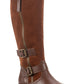 American Rag Women's Strap Detail Zipper Accent Buckle Accent Collins Block Heel Zip up Leather Boots Brown Size 7.5 M