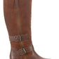 American Rag Women's Strap Detail Zipper Accent Buckle Accent Collins Block Heel Zip up Leather Boots Brown Size 7.5 M
