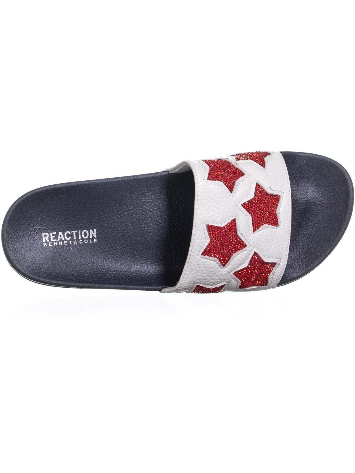 Kenneth Cole Reaction Women's Pool Spash Stars Slide Sandals Red Size 9 M
