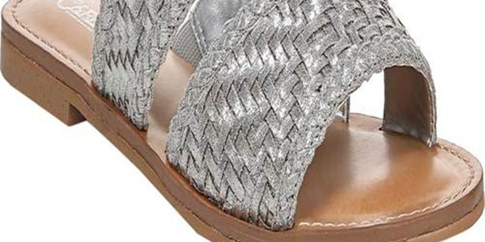 Carlos by Carlos Santana Women's Holly Flats Microsuede Woven Silver Size 10M