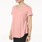 JM Collection Women's  Scoop-Neck Top Orange Size Medim