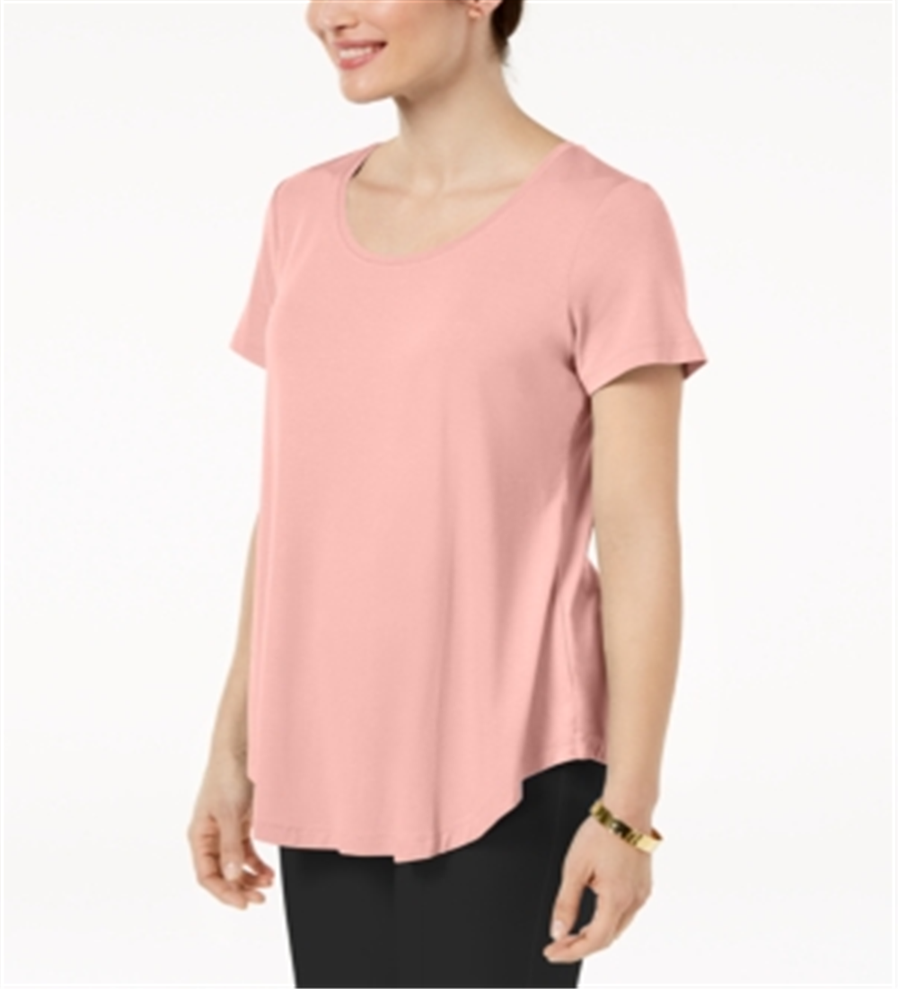 JM Collection Women's  Scoop-Neck Top Orange Size Medim