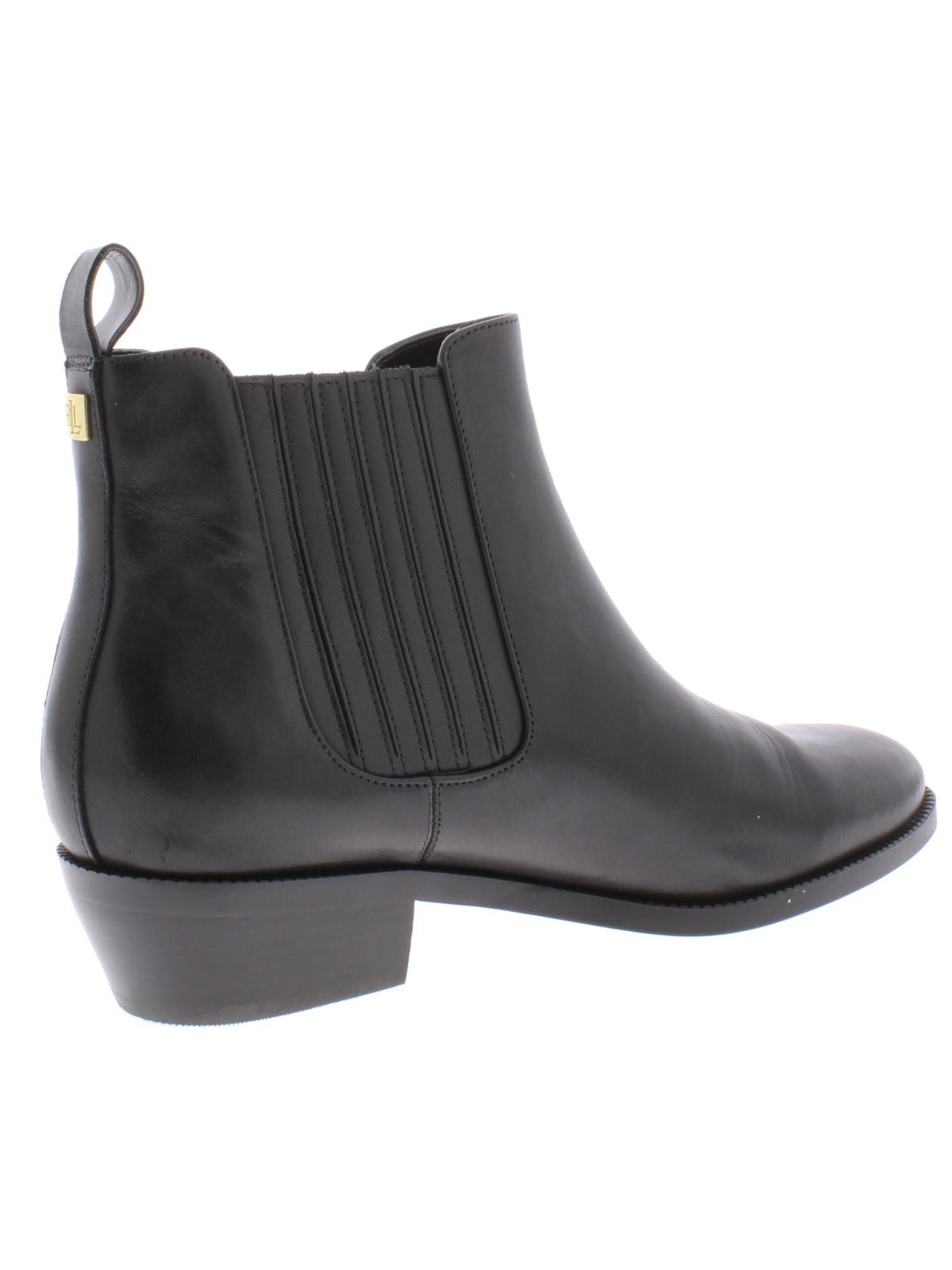 Ralph Lauren Women's Ericka Leather Ankle Booties Black Size 8 B