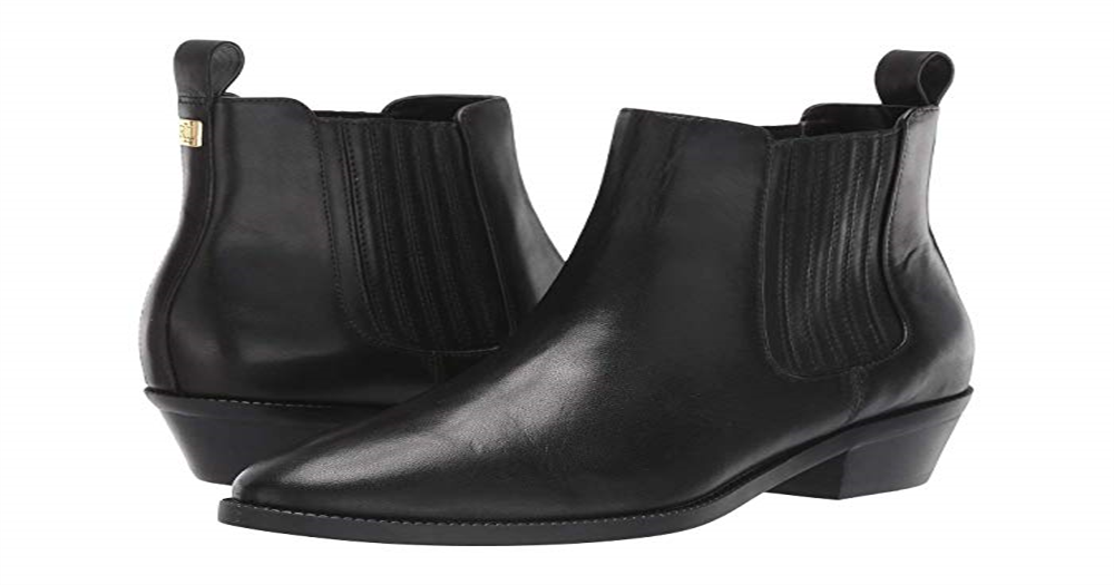 Ralph Lauren Women's Ericka Leather Ankle Booties Black Size 8 B