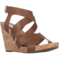 INC International Concepts Women's Landor Strappy Wedge Sandals Brown Size 7 M