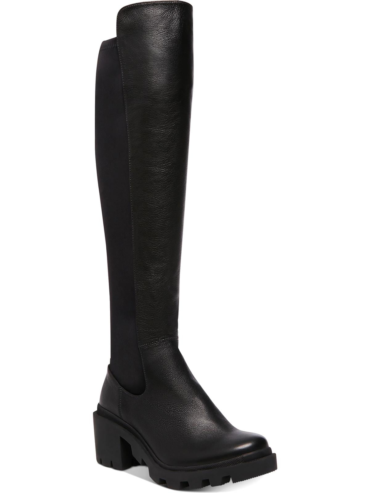 Steve Madden Women's Rino Leather Closed Toe Knee High Fashion Boots Black Size 5.5 M