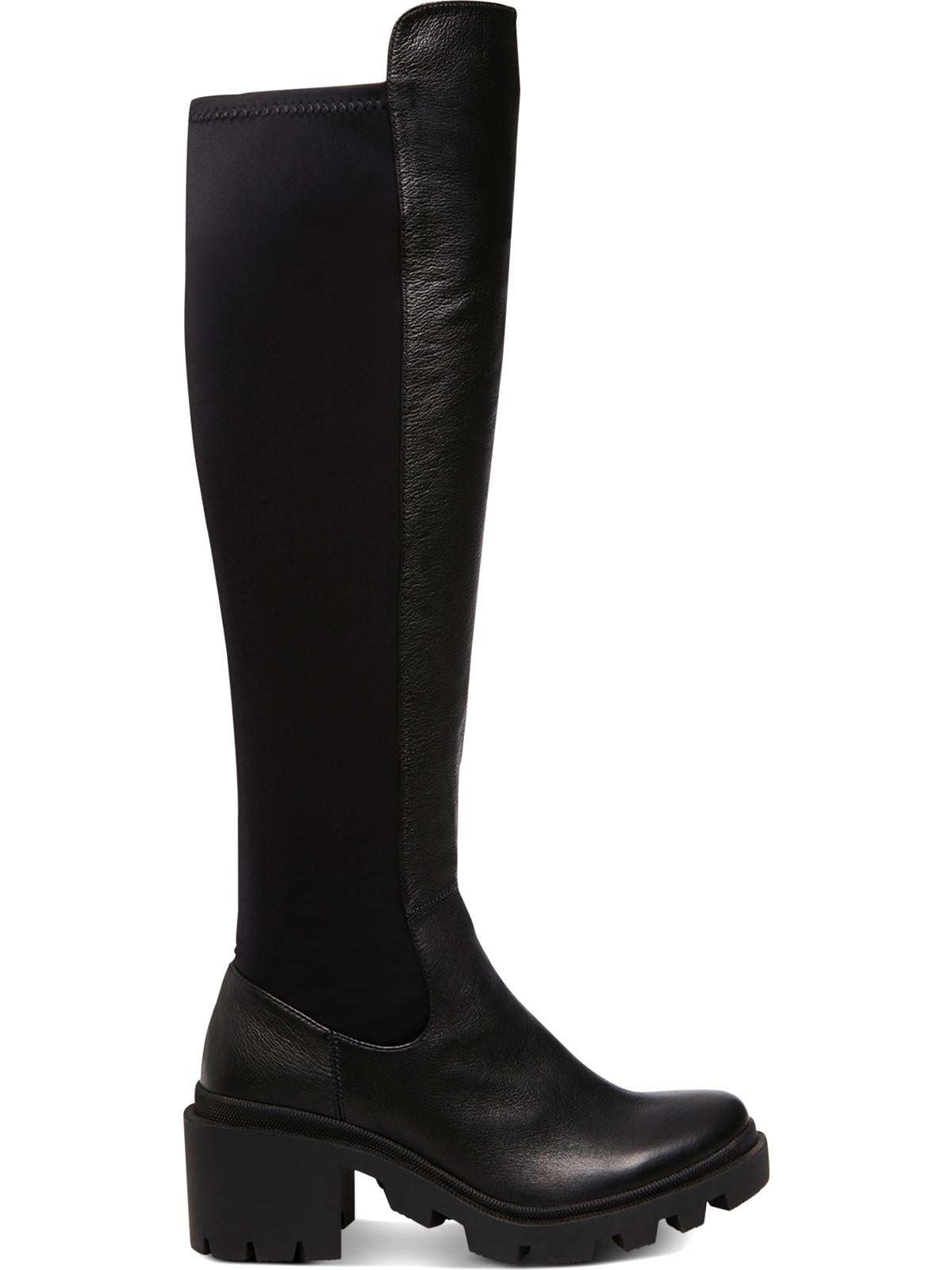 Steve Madden Women's Rino Leather Closed Toe Knee High Fashion Boots Black Size 5.5 M