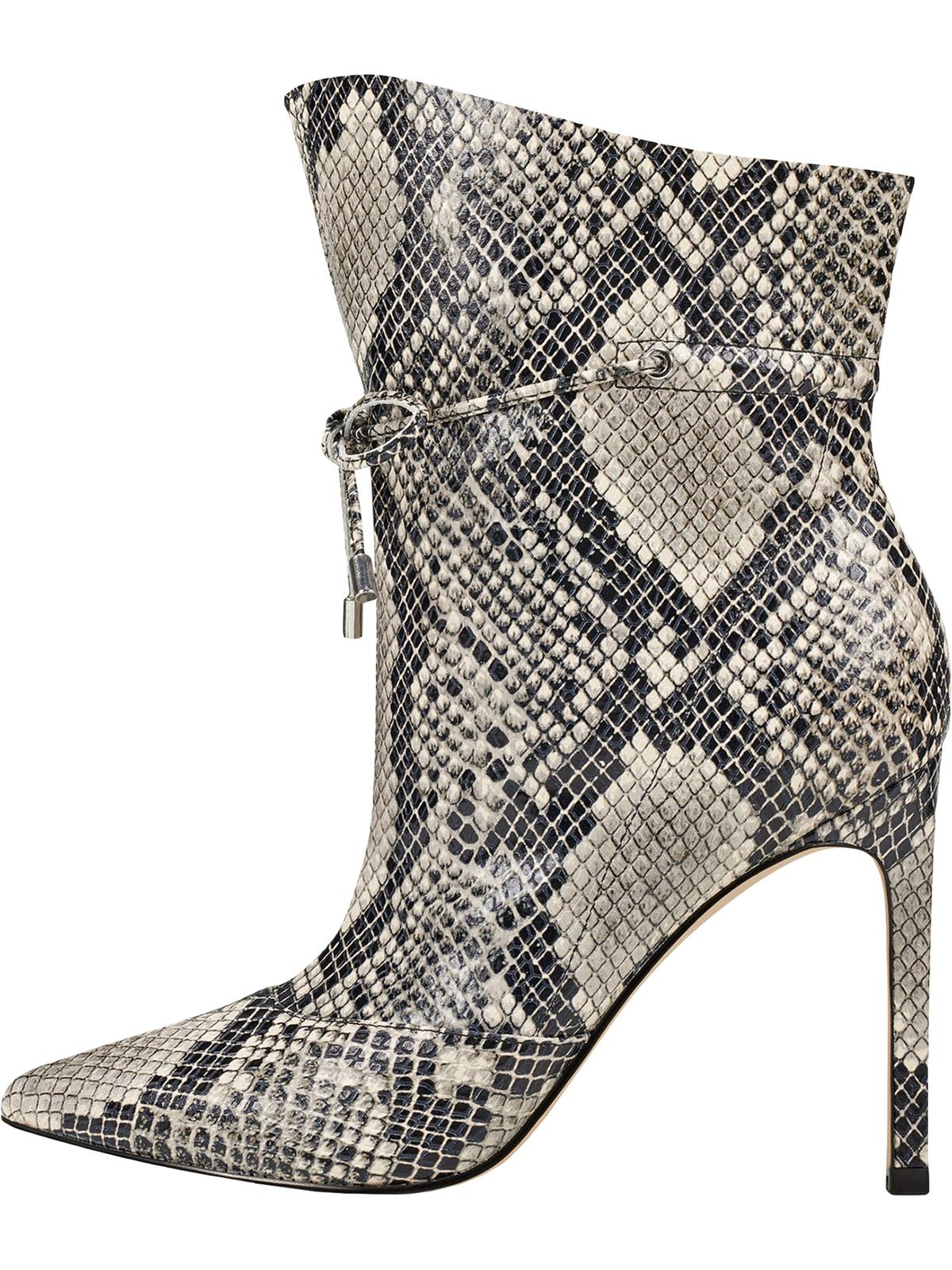 Nine West Women's Tirzah Dress Booties Natural black Snake Size 7.5M