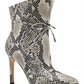 Nine West Women's Tirzah Dress Booties Natural black Snake Size 7.5M