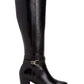 Giani Bernini Women's Rozario Leather Almond Toe Knee High Fashion Boots Black Size 5.5M