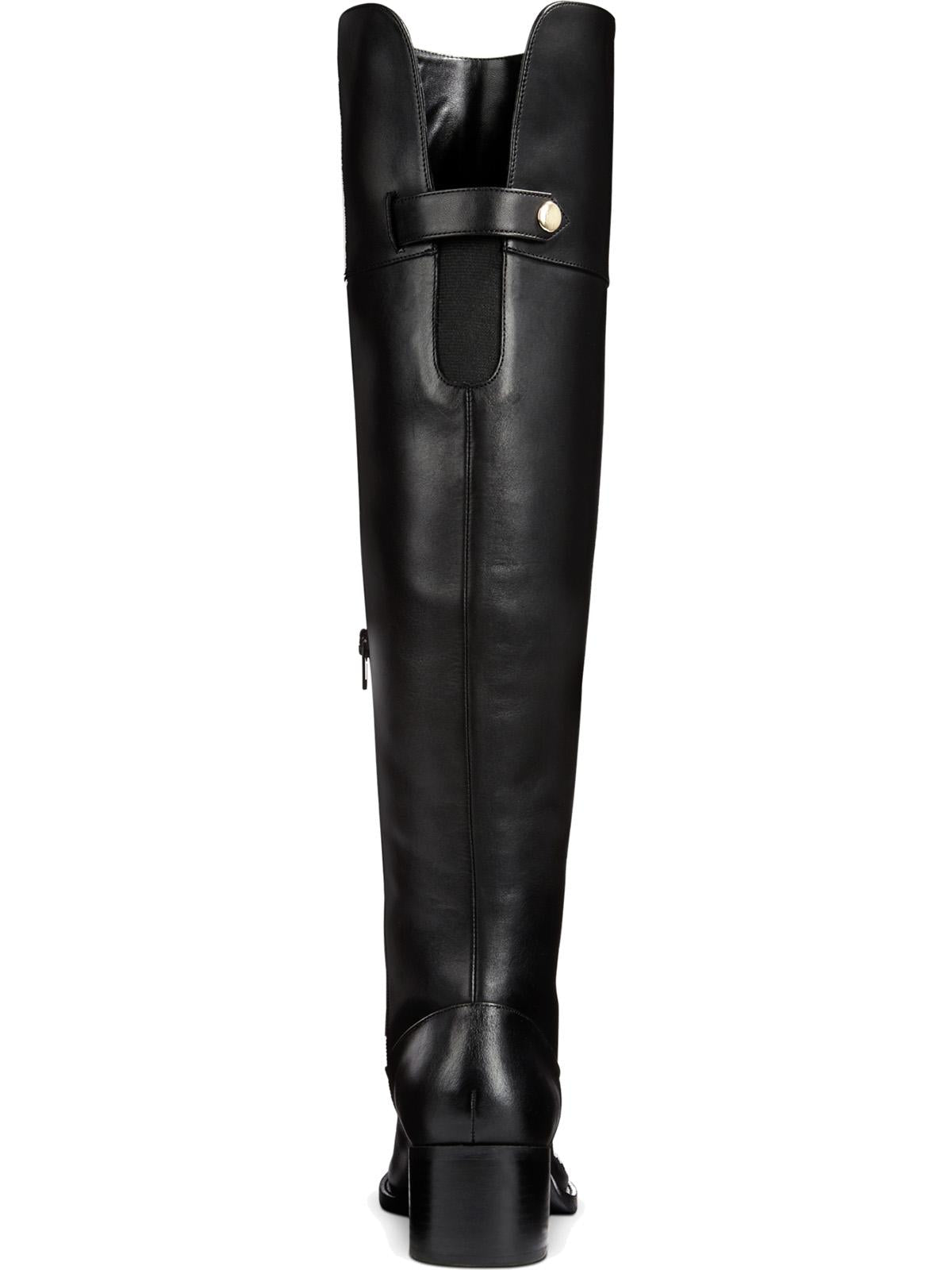 INC International Concepts Women's Karmenn Leather Tall Over the Knee Boots Black Size 9 M