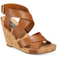 INC International Concepts Women's Landor Strappy Wedge Sandals Brown Size 8 M