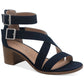Sun + Stone Women's Quinn Block Heel City Sandals Blue Size 12M
