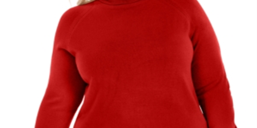 Karen Scott Women's Plus Turtleneck Luxsoft Sweater Red Size 1X