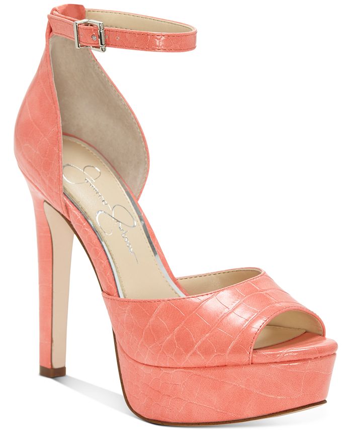 Jessica Simpson Women's Beeya Two-Piece Platform Sandals Women's Shoes Pink Size 8.5 M