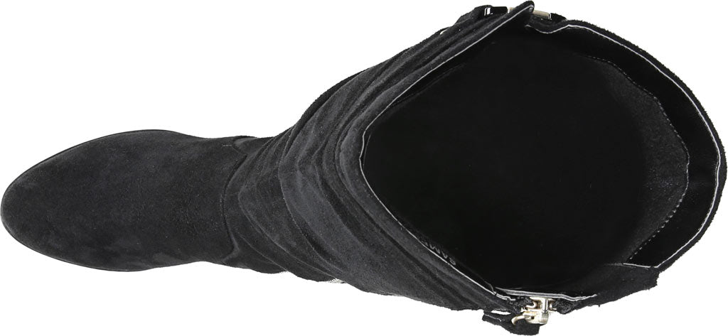 Dr. Scholl's Women's Devote Riding Faux Suede Wide Calf Boots Black Size 9M