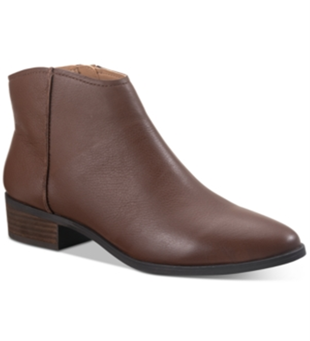 American Rag Women's Jolene Leather Almond Toe Ankle Fashion Boots Brown Size 5.5 M