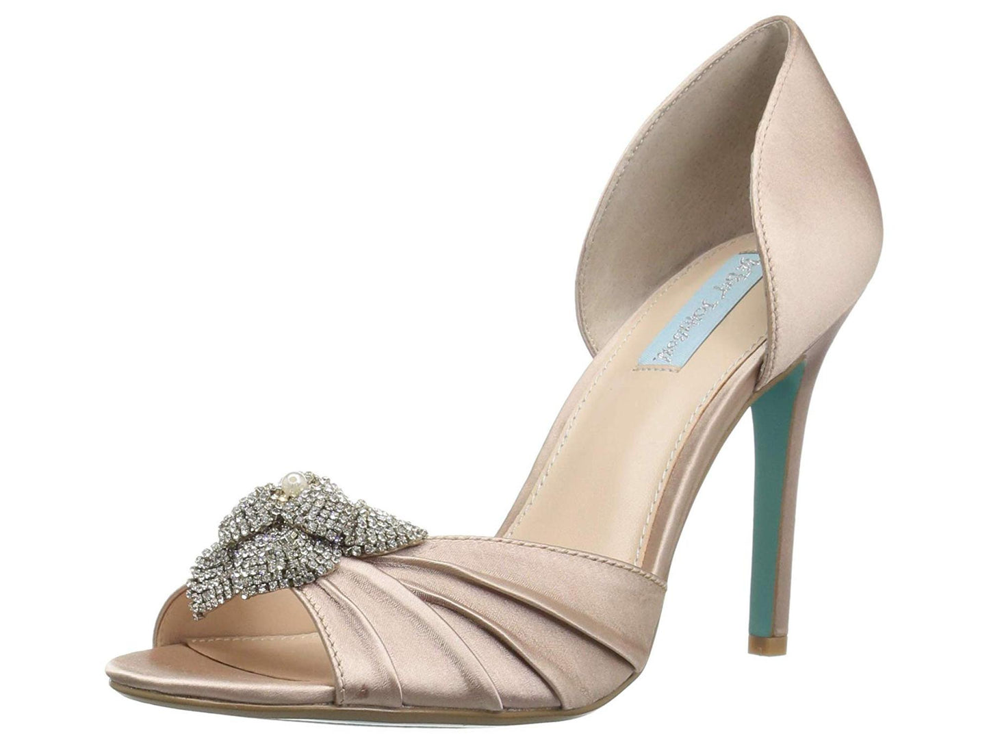 Betsey Johnson Women's Briar Fabric Peep Toe Ankle Strap Sandal Pink Size 7 M