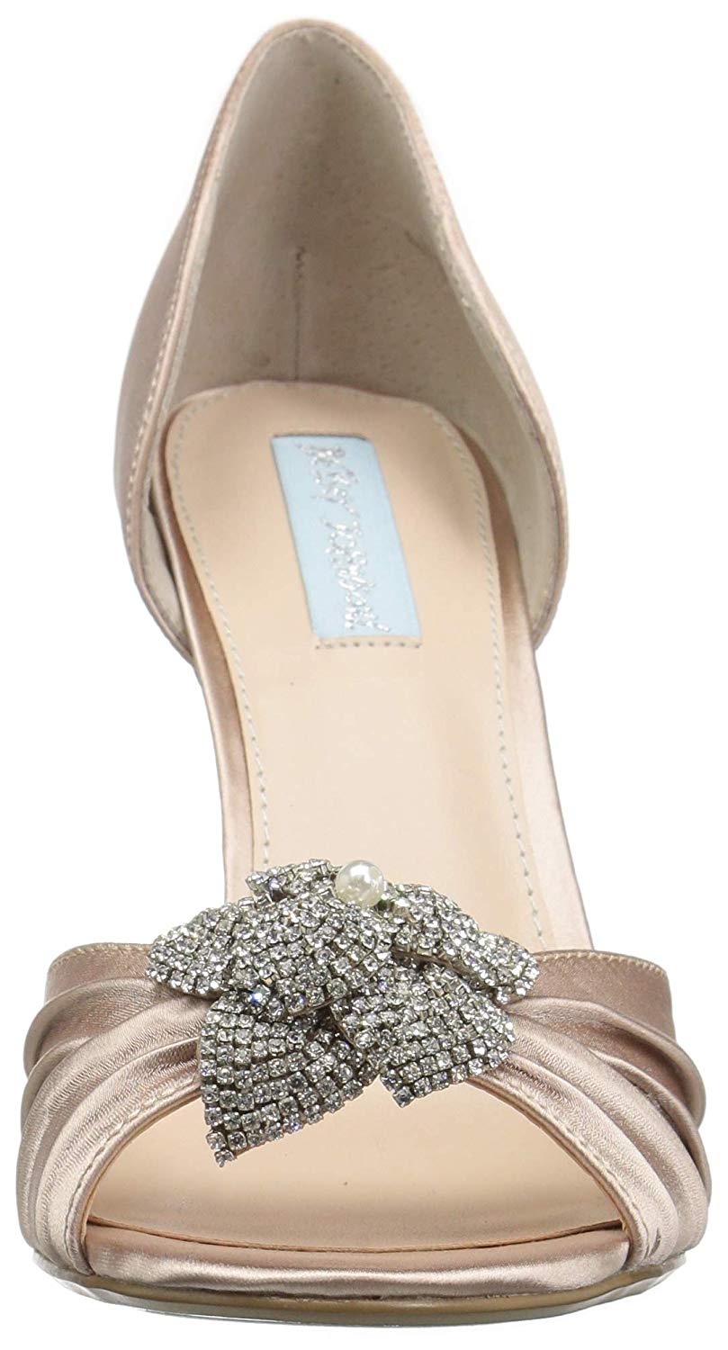 Betsey Johnson Women's Briar Fabric Peep Toe Ankle Strap Sandal Pink Size 7 M