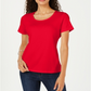 Karen Scott Women's Cotton Scoop Neck Top Red Size Petite L